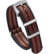 watchdives Nylon Watch Band 18mm 20mm 22mm Multicolor Replacement Watch Straps for Men Women (Bla...