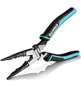 DURATECH 8.5 Inch Needle Nose Pliers, Multipurpose Long Nose Pliers with Wire Stripper/Crimper/Cu...