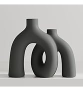 Hug Donut Decorative Vase Set - Dark Gray Modern Minimalism Industrial Style Vases Home Decor, Ma...