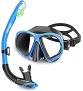 Seago Snorkel Mask Set Snorkeling Gear for Adults Youth, Anti-Fog 180° Panoramic View Scuba Divin...