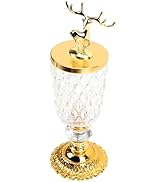 Zerodeko Luxury Gold Candy Jar Lid Dried Fruit Container Decorative Glass Storage Jar Elegant Can...