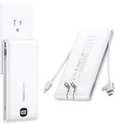 VEEKTOMX Portable Charger with Built in Cables 10000mAh, Power Bank for iPhone with AC Wall Plug,...