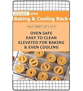SCDGRW Cooling Rack Set of 1, 10" x 16" No Warp Heavy Duty Stainless Steel Baking Rack - Fits Hal...