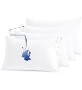 NTBAY 4 Pack Zippered Waterproof Standard Pillow Protectors, Super Soft Quiet Zip Pillow Protecto...
