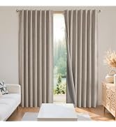 Joydeco Blackout Curtains for Bedroom - Natural Linen Curtains 52 X 84 inch, Thermal Insulated 10...