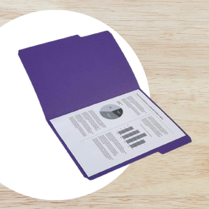 Staples 535559 Colored Top-Tab File Folders 3 Tab Purple Letter Size 100/Pack