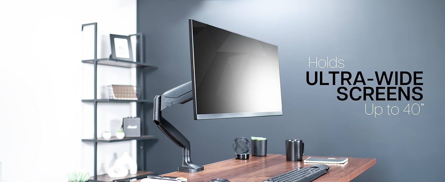 Pneumatic Arm Ultrawide Monitor Desk Mount
