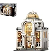 PANTASY Light Up Dinosaur Museum Building Blocks, Baroque Architecture Expandable Double Hall Mod...