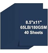 Cardstock 8.5 X 11, 40 Sheets Dark Blue Card Stock, 65lb/ 180gsm Copy Paper, Cardstock Printer Pa...