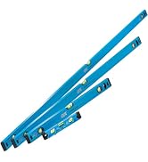 OX Box Level Set with 10" 24" 48" and 72" Levels | .0005in/in accuracy - lightweight level kit le...
