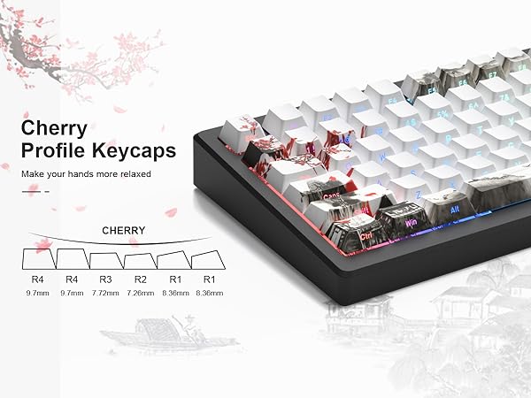 womier cherry blossom cherry profile keycaps