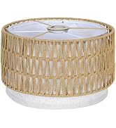 OUTON Boho Rattan Lamp Shades for Floor Lamps, 12.5" Top x12.5" Bottom x 7.5" High, Easy Assembly...