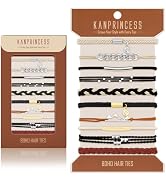 KANPRINCESS Hair Tie Bracelet, 10 Pcs Boho Hair Ties For Girls and Women, Elastic Hair Ties, Hair...