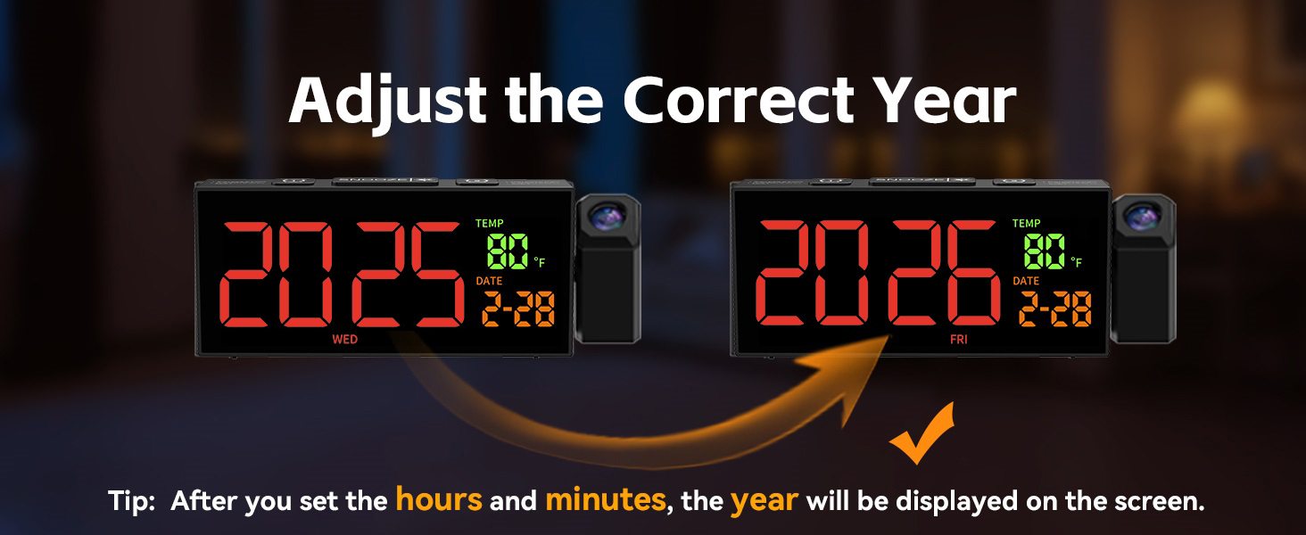clock with year setting