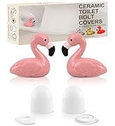 boeemi Toilet Bolt Covers Decorative- 2PCs Pink Flamingo Toilet Screw Caps Ceramic Bathroom Decor...