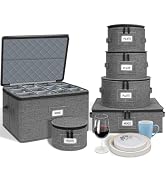 punemi 6-Piece Hard Shell China Storage Containers, Mug & Cup Organizer, Wine Glass Storage Boxes...