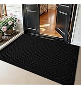 PLEASOR Front Door Mat Outside Entrance, Dirt Resistant and Absorbent Welcome Door Mat Outdoor In...