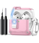 DGege Magnet for AirPods 4 Case with Phone Stand &Cleaning Kit with Secure Lock,Compatible with A...