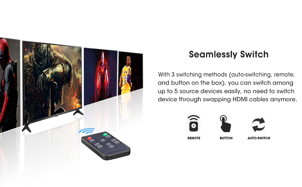 Three switching method to switch between your multiple source devices