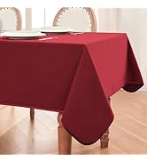BALCONY & FALCON Rectangle Tablecloth Waterproof Table Cover Peach-Skin Fabric and Satin Double-S...