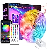ViLSOM 40FT Led Strip Lights, Smart APP and Remote Control Music Sync Led Lights for Bedroom, Roo...