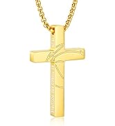 Gnamy Basketball Easter Basket Stuffers - Cross Necklace Gifts for Boys Men, Cross with Bible Ver...