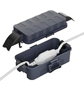 Flemoon Small Outdoor Electrical Box Waterproof w/Detachable Shield Covers, IP55 Extension Cord C...