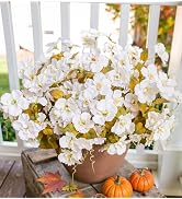 Hibiscus Fall Flowers Fake Flowers Plants for Outdoors Autumn Decoration, Faux Silk Hibiscus Flow...
