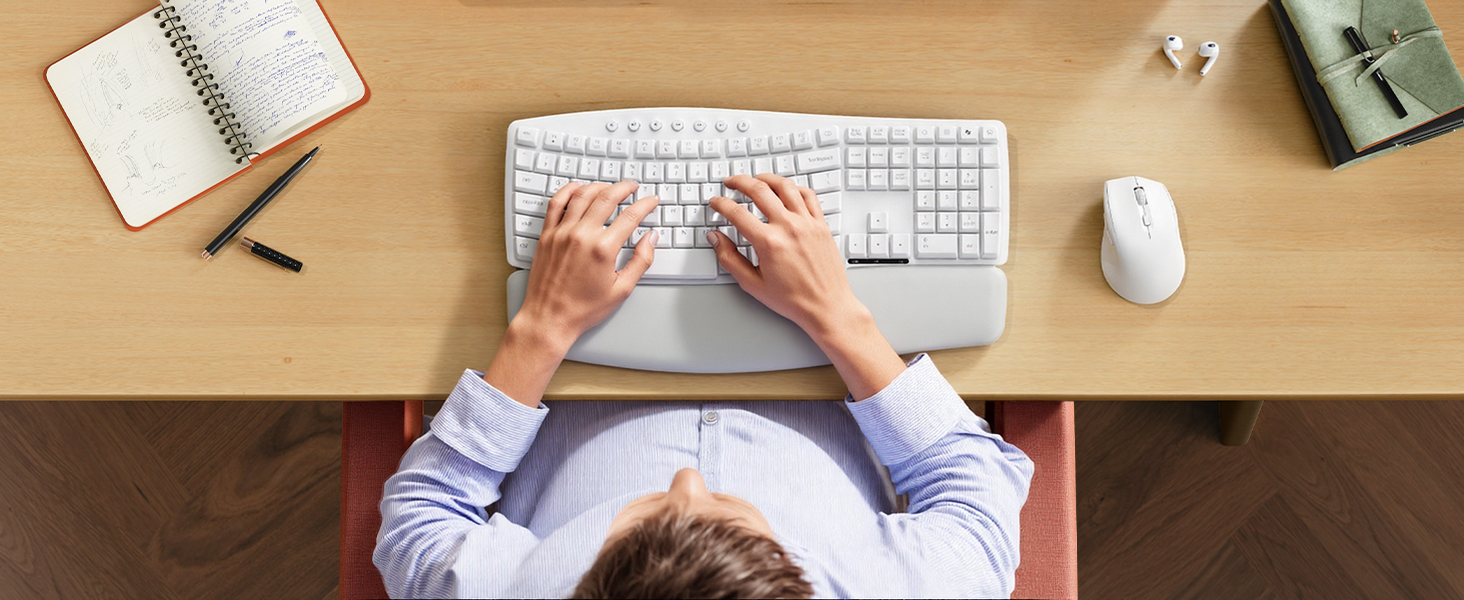 With soft palm rest to relieve wrist pain and prevent carpal tunnel syndrome