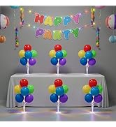 6 Set Balloon Stand Table Centerpieces with LED Lights for Party Decor, Balloons Centerpieces for...