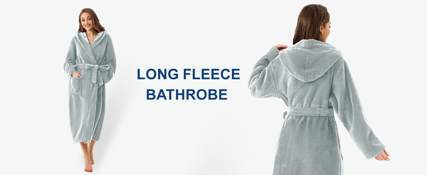 long fleece bathrobe