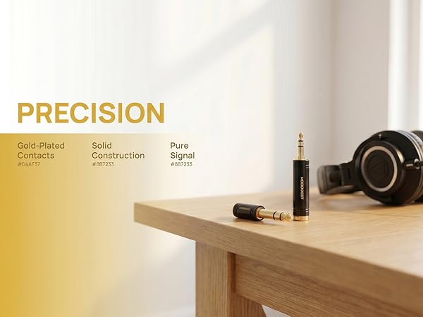 3.5mm to 1/4'' Stereo Audio Adapter, 3.5mm to 1/4'' (6.35mm) Headphone Adapter