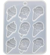 White Cake Mold, Ice Cream Popsicle Cute Food Keychain Pendant Silicone Resin Mold Jewelry Tools,...