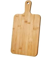 ZeQi Bamboo Cutting Board with Handle (16"L x 7.8"W), Wooden Cutting Boards, Chopping Board, Char...