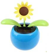1 Pc Blue Solar Dancing Sun Flower Automotive Ornament Solar Powered Dancing Sun Flower in Colorf...