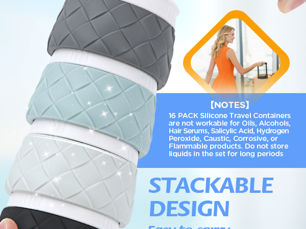 16 Pack Travel Bottles for Toiletries