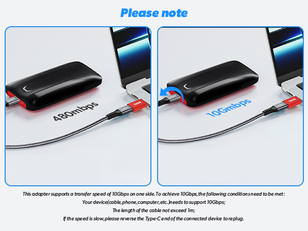 XAOSUN 10Gbps USB to USB C Adapter 3 Pack