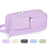 Sooez Large Capacity Pencil Case with Premium Soft-touch Fabric, Aesthetic Pencil Pouch with Shin...