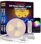 Shine Decor 24V Smart Neon Rope Lights, RGBW Silicone Neon Light Remote APP WiFi Control Music Sy...