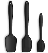 Silicone Spatula 3-piece Set, Ergonomic Handle High Heat-Resistant Spatulas, Non-stick Rubber Spa...