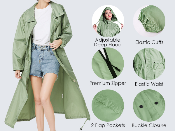 womens rain coat long 2xl lightweight foldable raincoat women’s long rain coat waterproof plus size