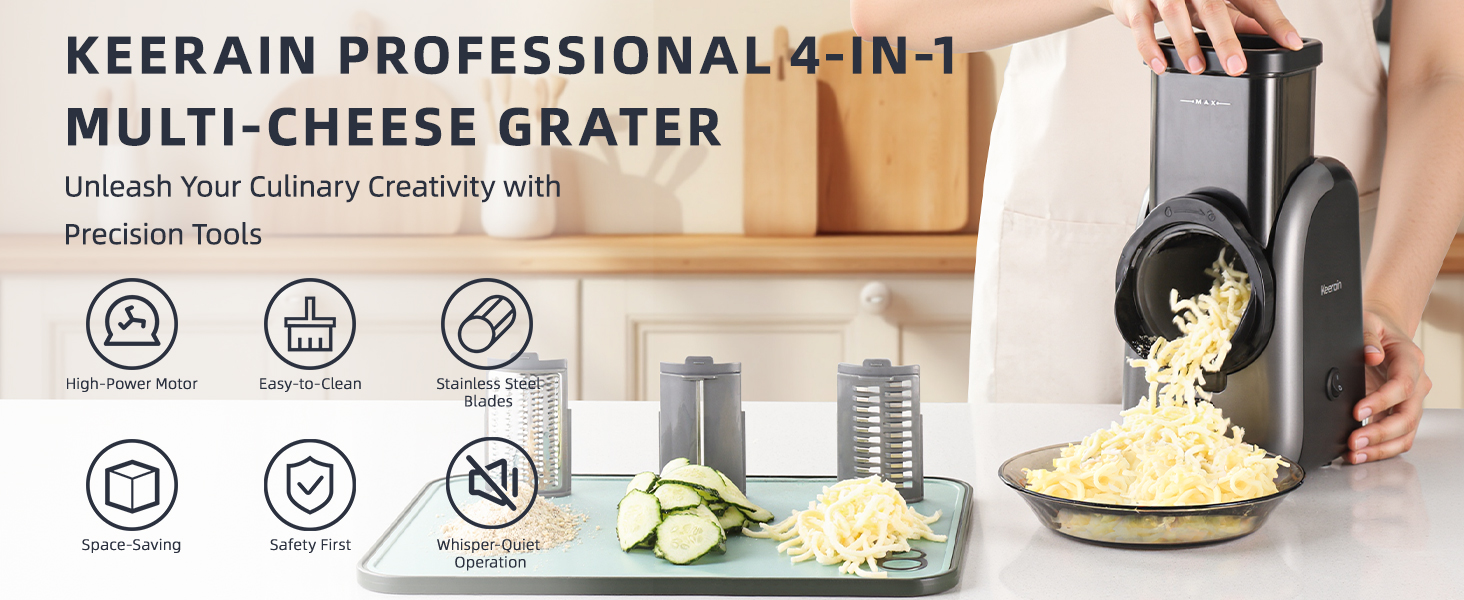 KEERAIN PROFESSIONAL 4-IN-1MULTI-CHEESE GRATER