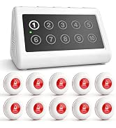 CallToU Wireless Calling System Caregiver Pager Call Button System with 10 Waterproof Call Button...