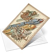 HUNGRY MINDS Hand-Illustrated Card Evolution of Human Inventions by The Book's Chief Artist - Pos...