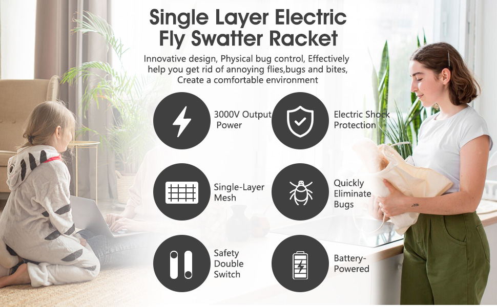 single layer fly swatter racket