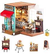 Rolife DIY Miniature Dollhouse Kit Coffee House Wooden Mini House Crafts DIY Model Kits Christmas...