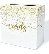 FALIZIFU Gold Card Box for Party Gift Card Box Holder Envelope Box for Wedding Birthday Baby Show...