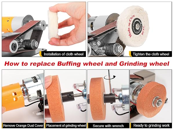 How to replace Buffing wheel and Grinding wheel
