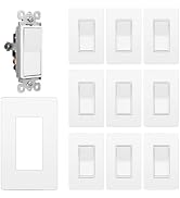 CML 3 Way Decorator Light Switch with Screwless Wall Plate, 10 Pack | UL Listed, Single Pole or T...