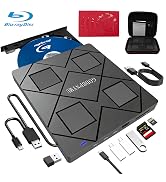 GODBPNYMU External Blu Ray Drive, 8-in-1External Blueray/DVD Drive for PC, Featuring 2 *USB A/2*U...
